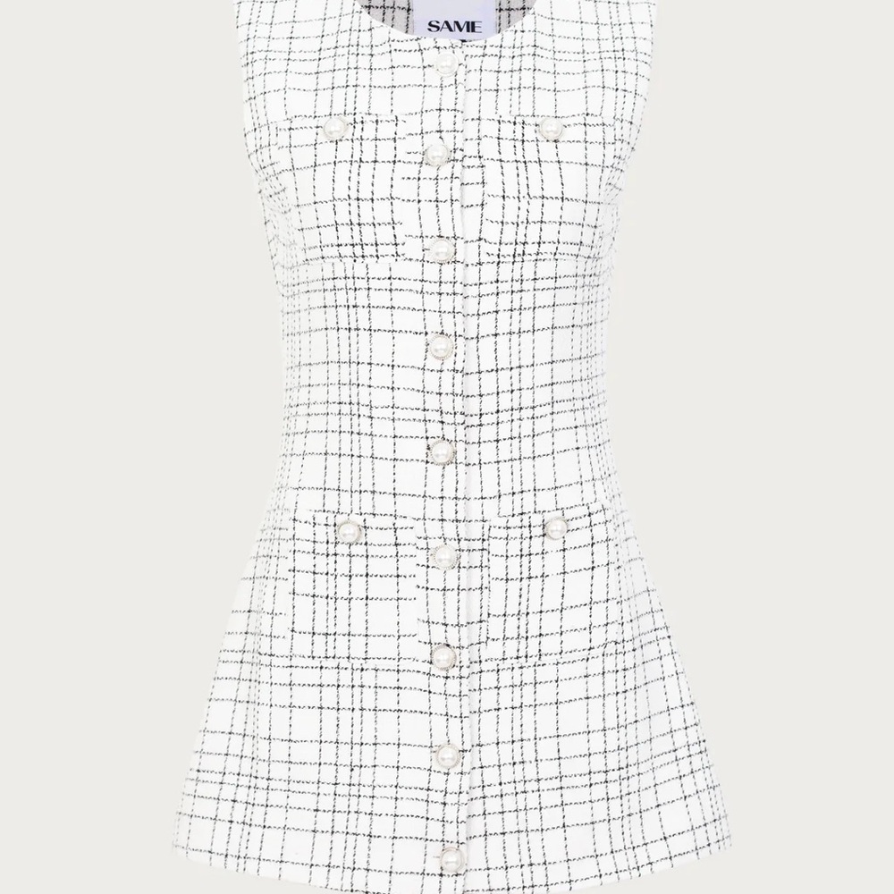 SAME Grace Dress in White Tweed